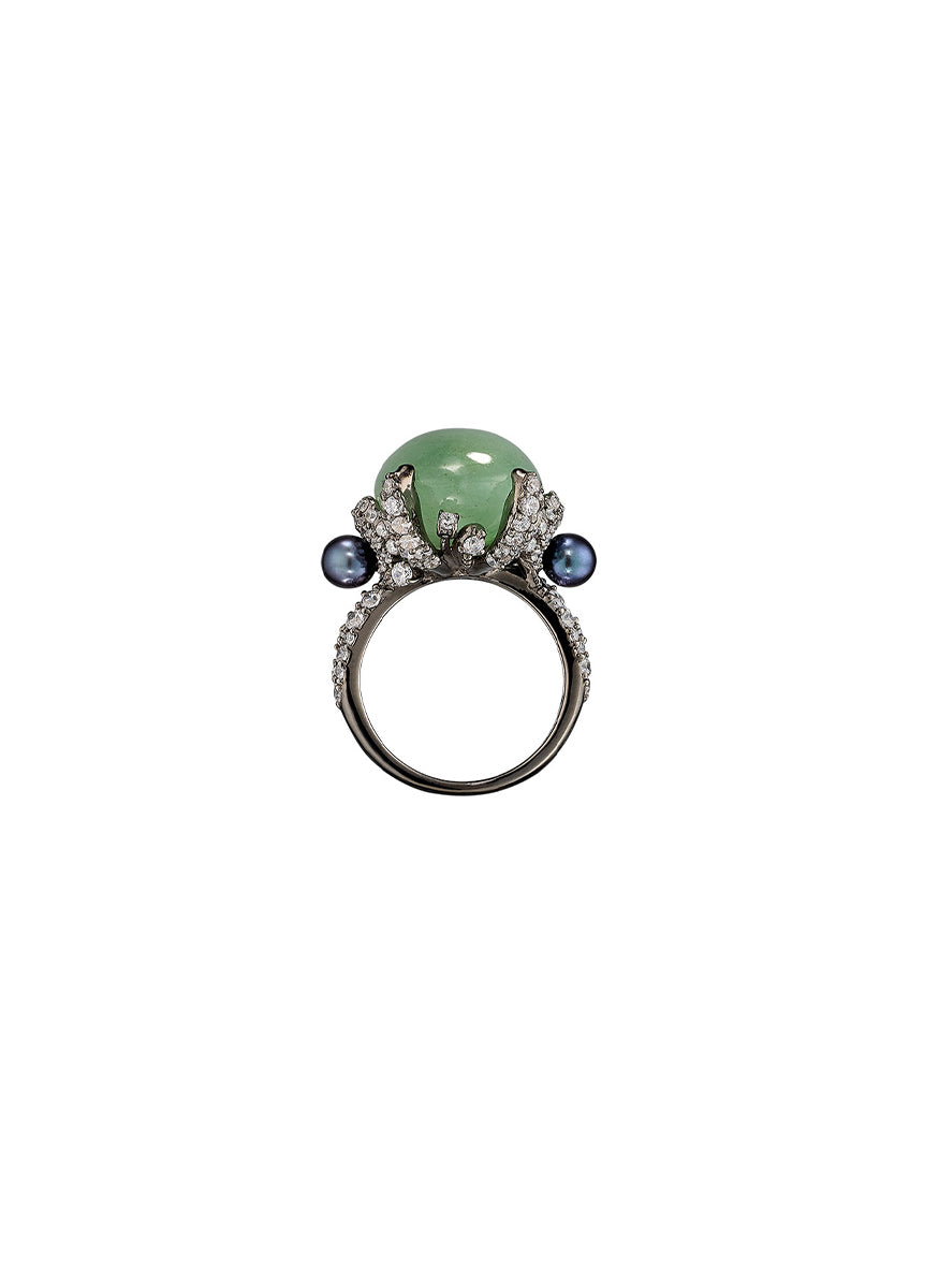 "Jade Matrix Love And Pain" Ring - Anabela Chan