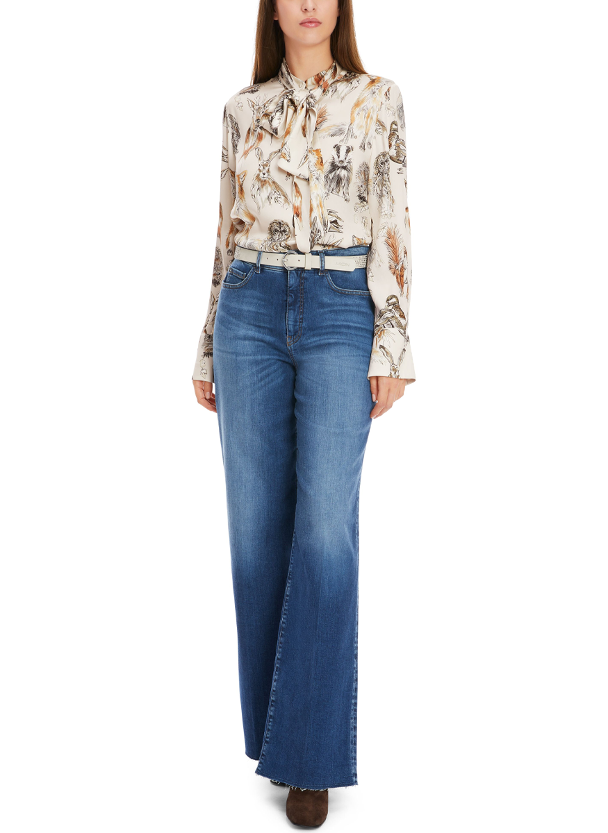 Mixed "Furry Animal" Long Sleeve Blouse - Marc Cain