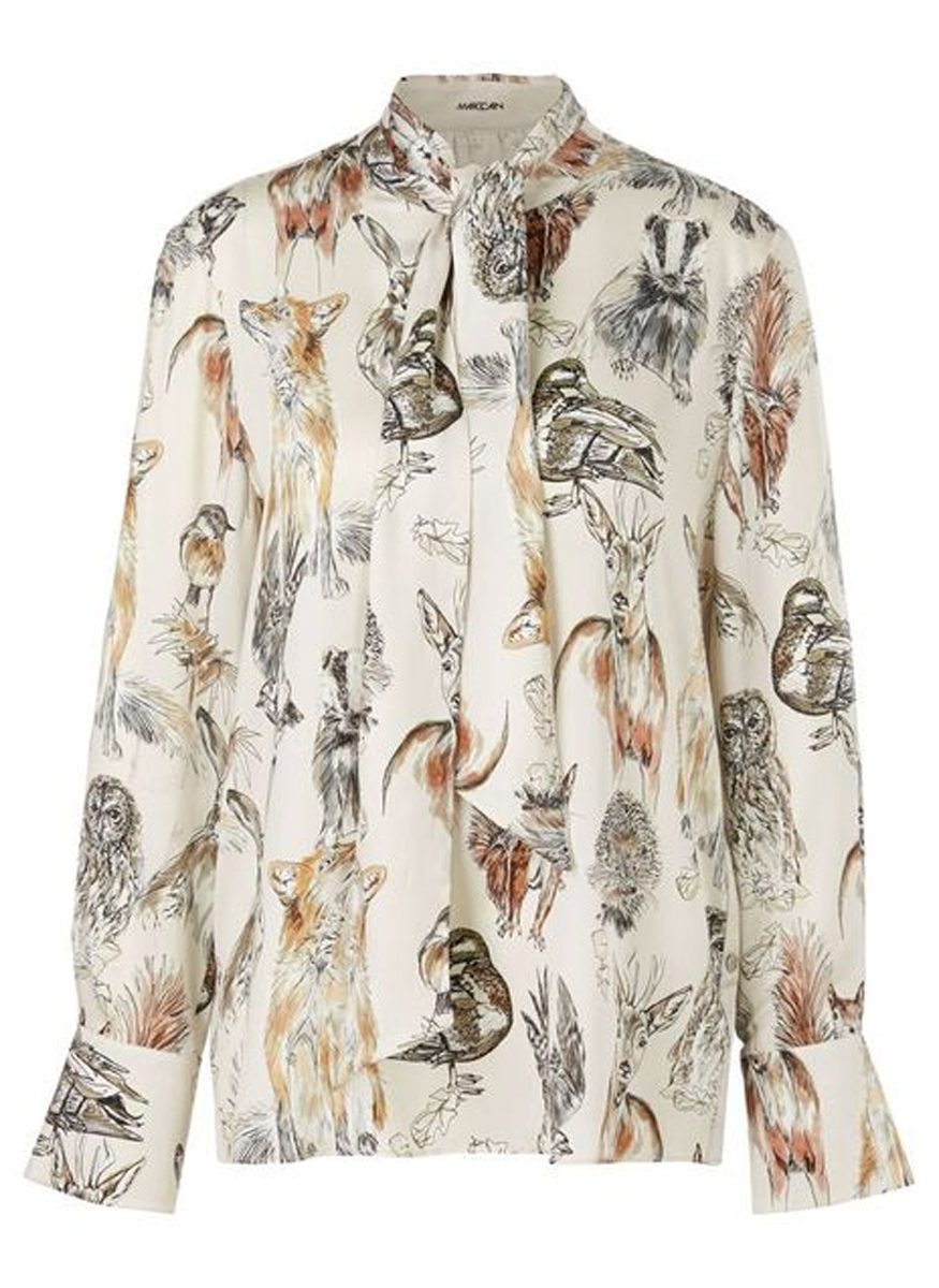 Mixed "Furry Animal" Long Sleeve Blouse - Marc Cain