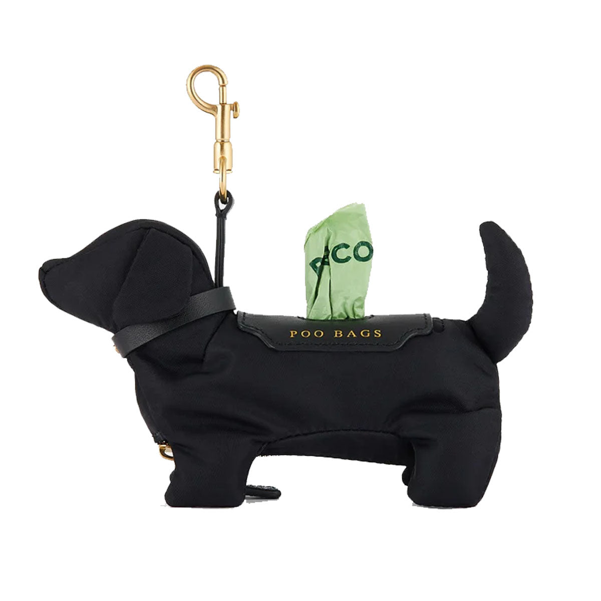 Dog Poo Bag Charm in Black Nylon - Anya Hindmarch
