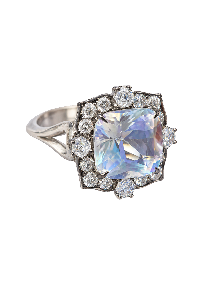 Rainbow Moonstone Ring