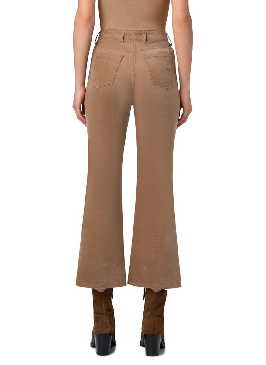 Cali Velvet Ankle Bootcut Pants in Caramel - Akris Punto