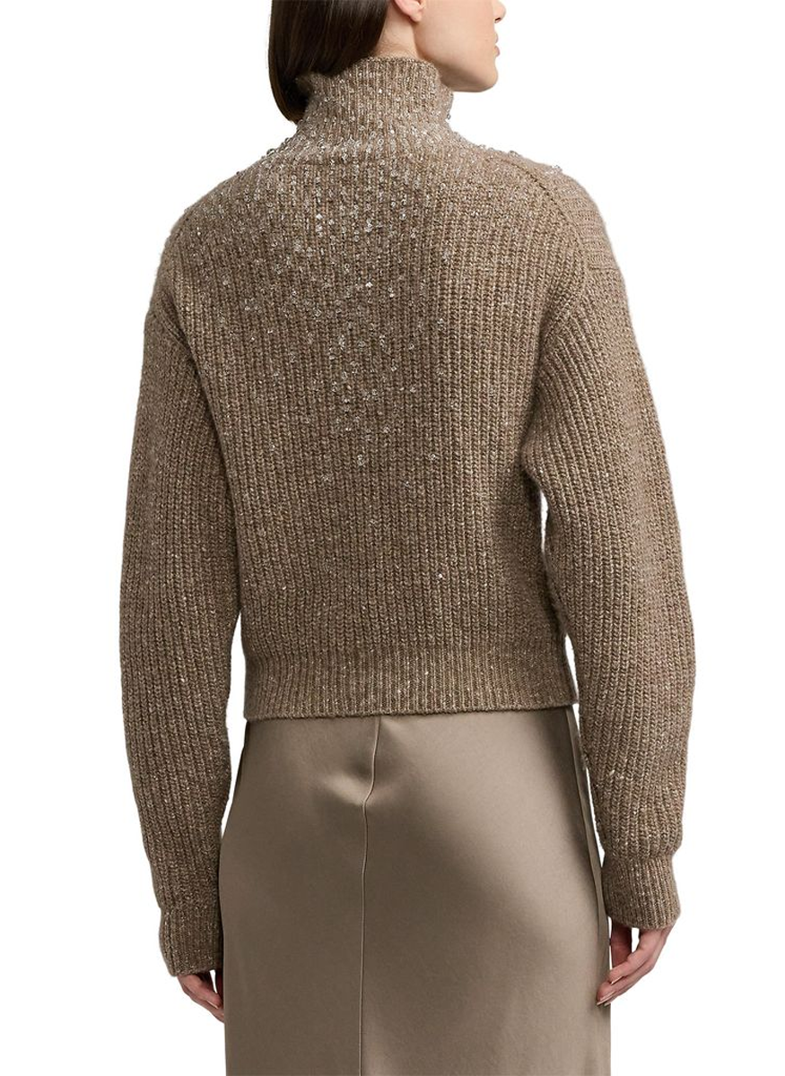 Embellished Cashmere Mockneck Sweater - Ralph Lauren Collection