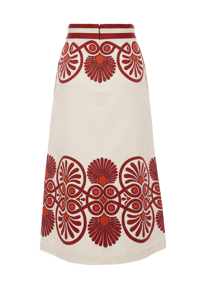 Baia Skirt in Medallion Placée Cream - La DoubleJ