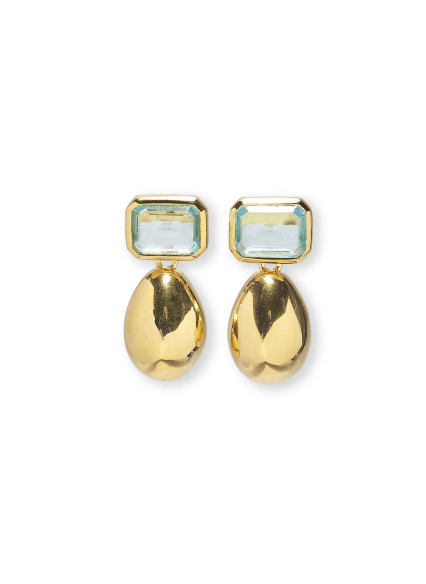 Bean Earrings, Gold