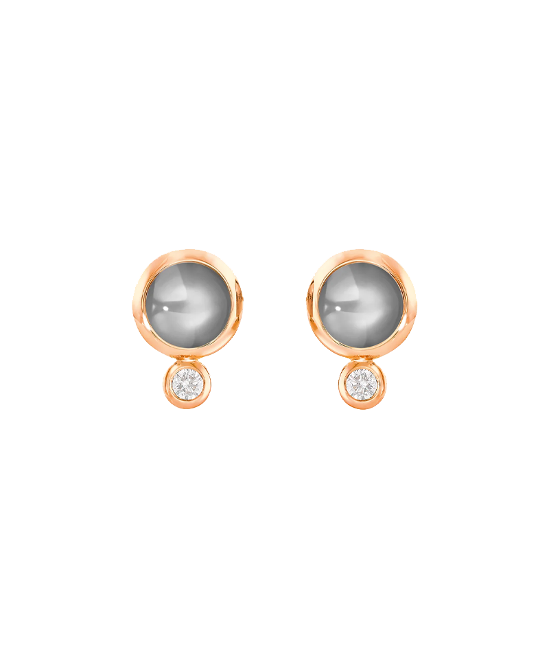 Bouton Studs Grey Moonstone