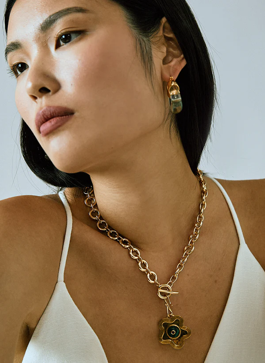 Organic Hoops In Aqua