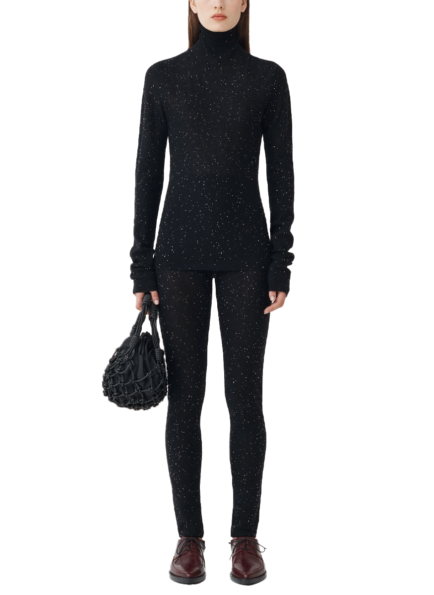 Turtleneck Slim Fit Sweater with Sequins