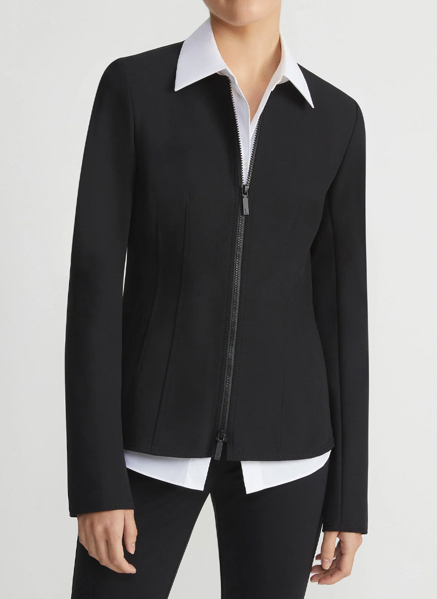 Zip Front Fitted Jacket - Lafayette 148 New York
