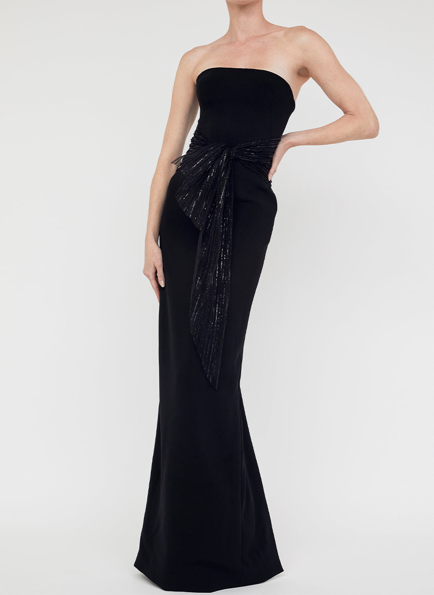 Audrey Strapless Crepe Gown