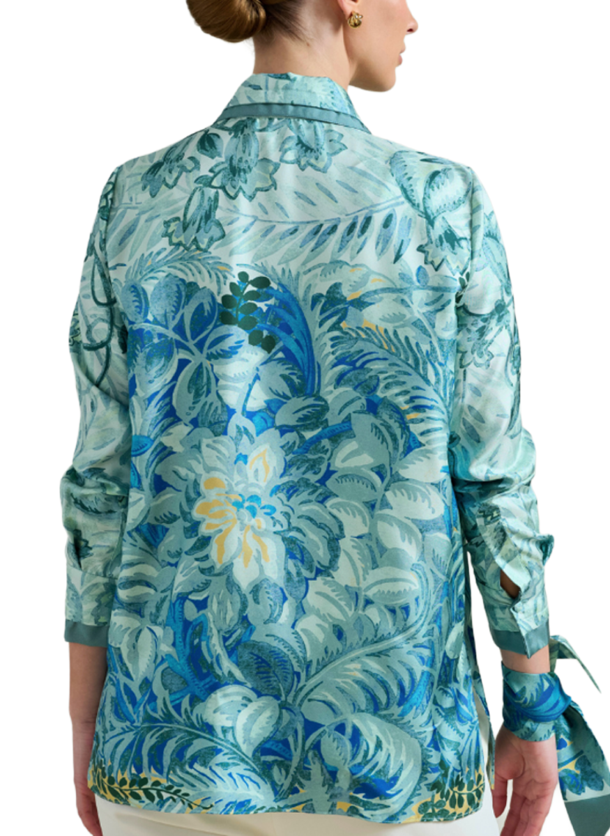 Corsica Printed Silk Shirt - Rani Arabella