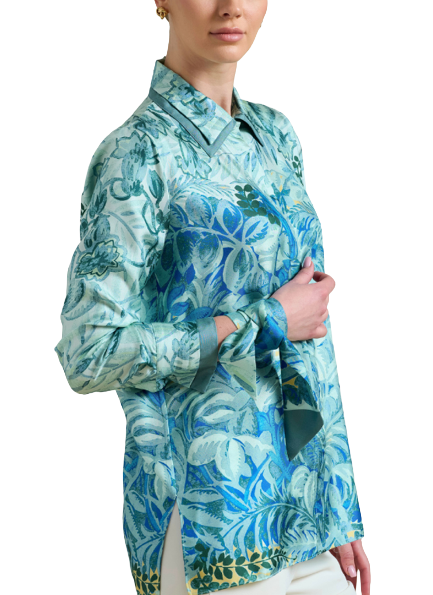 Corsica Printed Silk Shirt - Rani Arabella