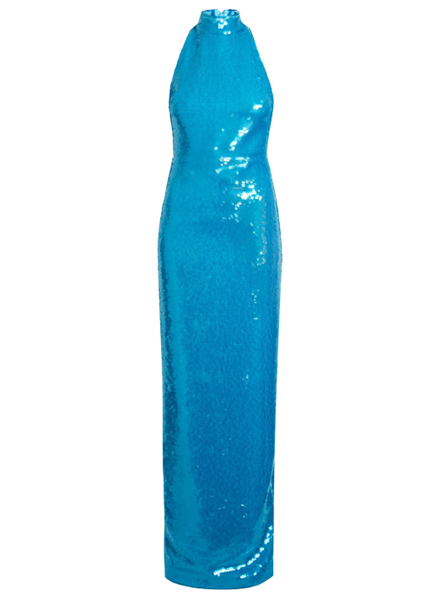 Viba Gown in Aquamarine Marmalade Sequin - Safiyaa