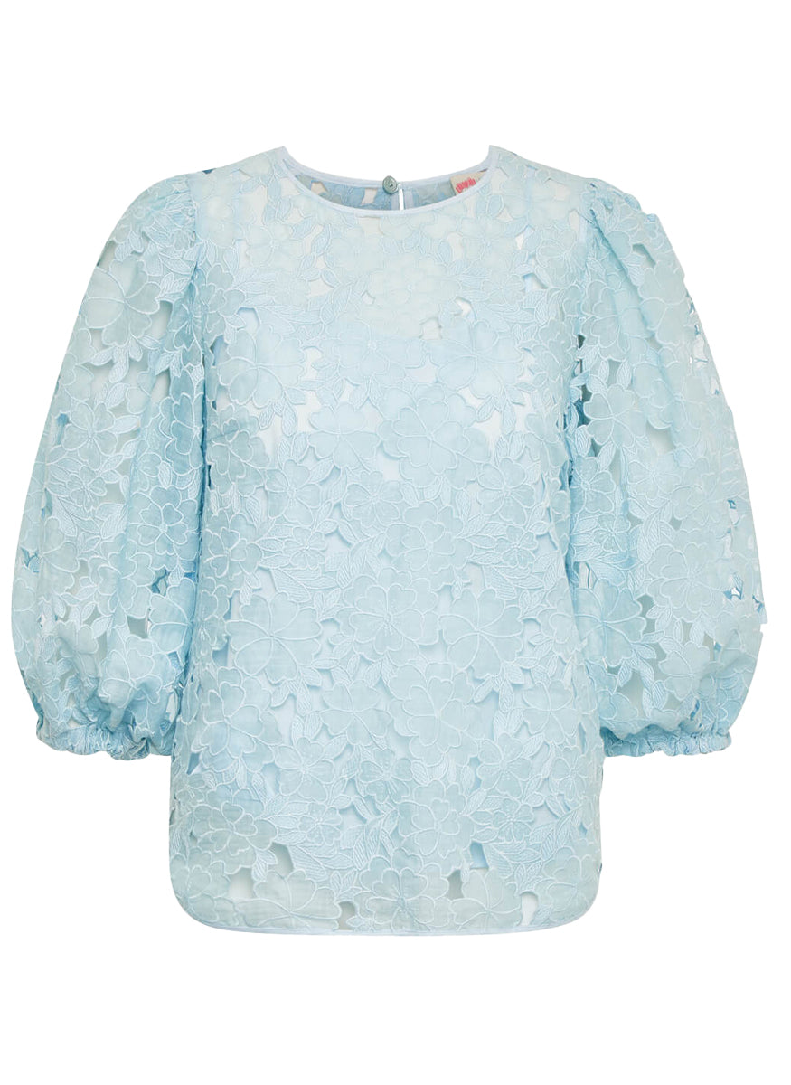 Poly Lace 3/4 Fuller Sleeve Blouse - Maison Common