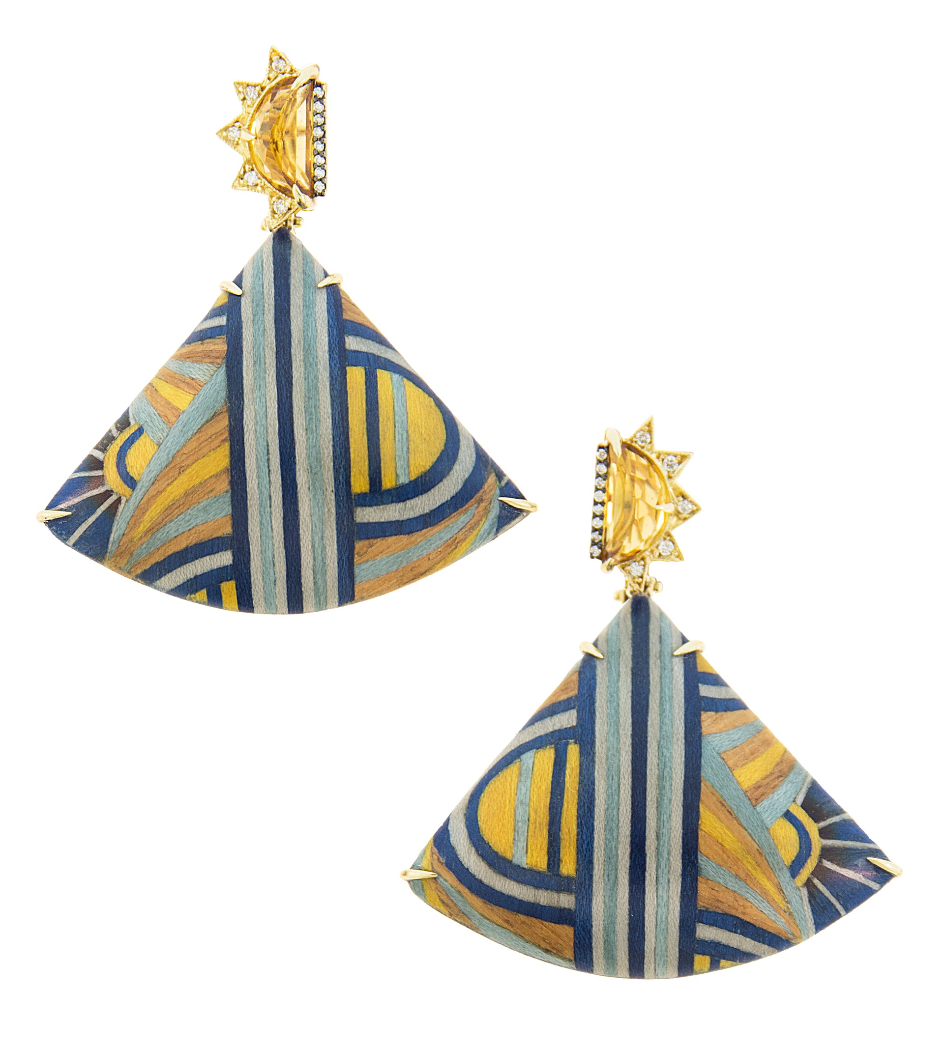 “Obi Stripe” Marquetry Earrings