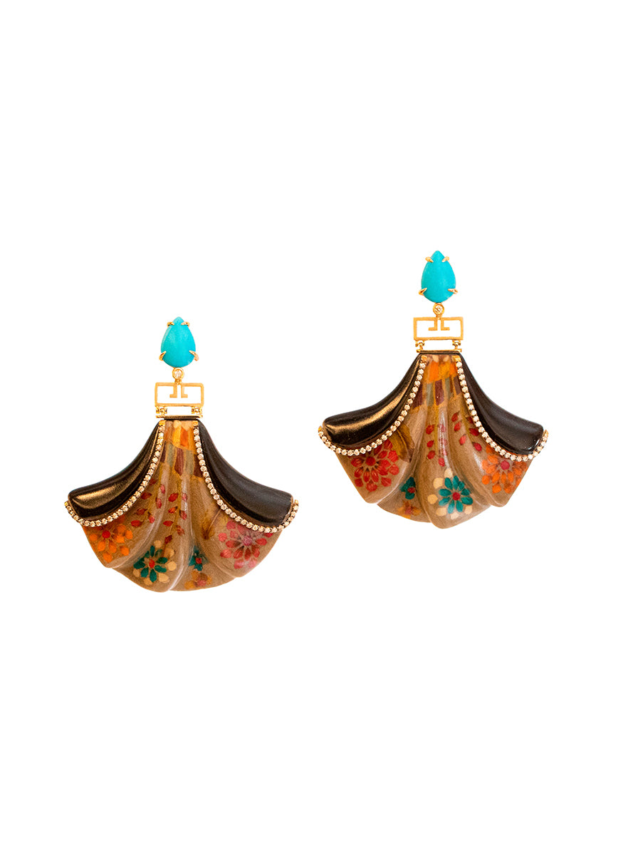 “Turquoise Fan” Earrings