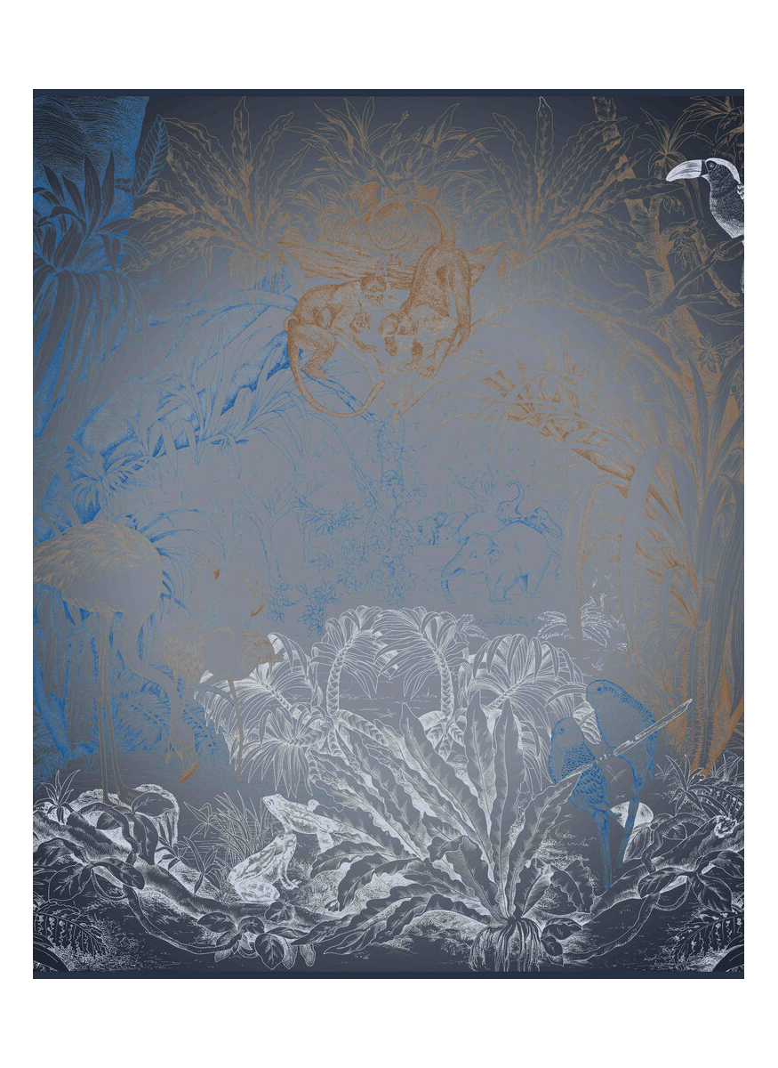 Safari Cashmere Printed Scarf in Blue