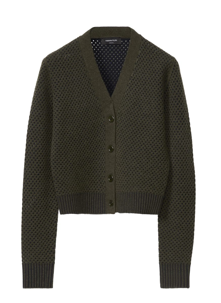 Bicolor Mesh Cardigan - Fabiana Filippi