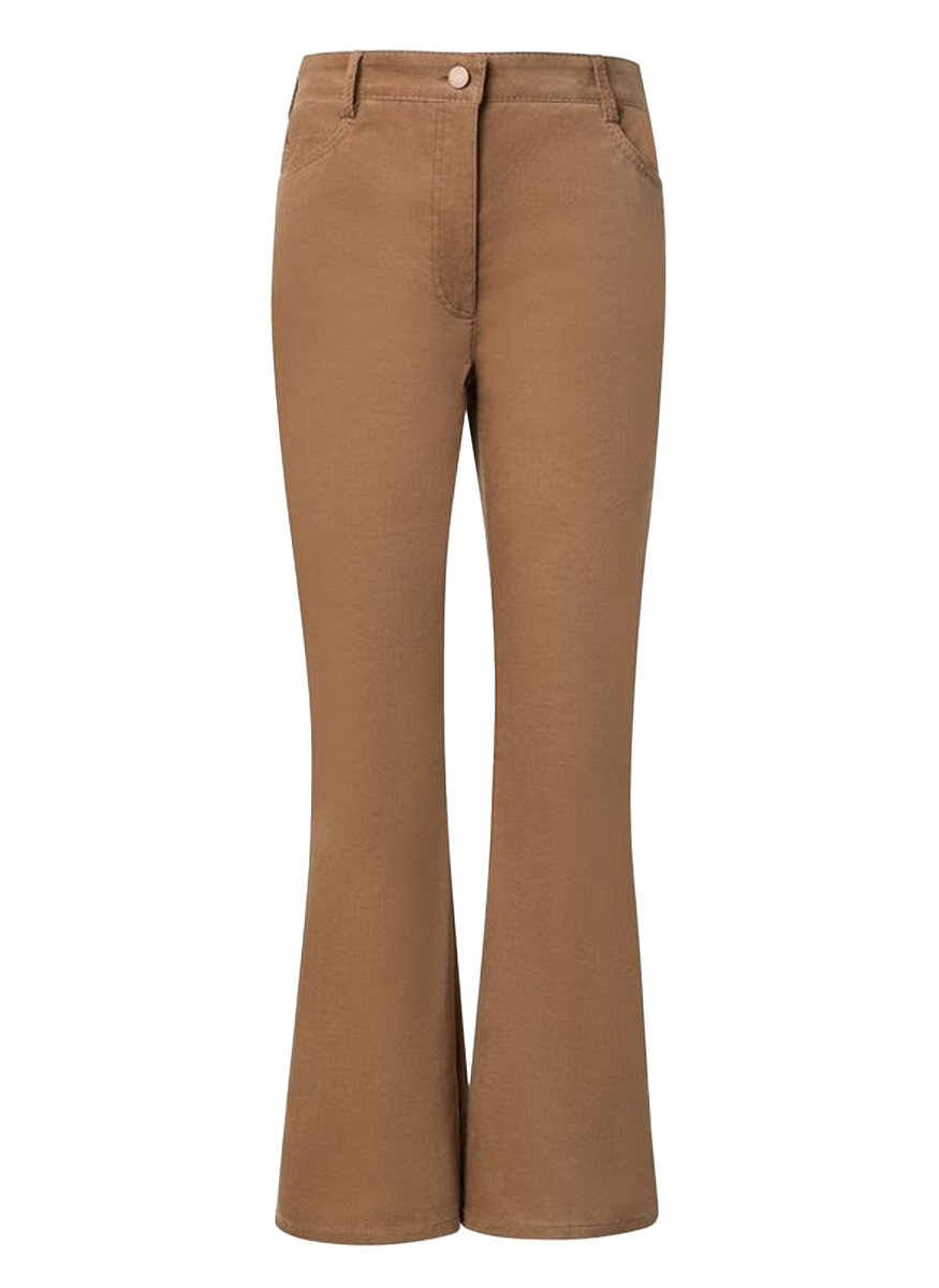 Cali Velvet Ankle Bootcut Pants in Caramel