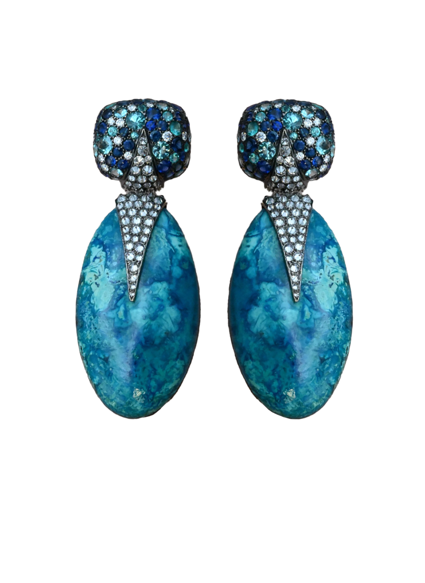 Chrysocolla and Paraiba Earrings