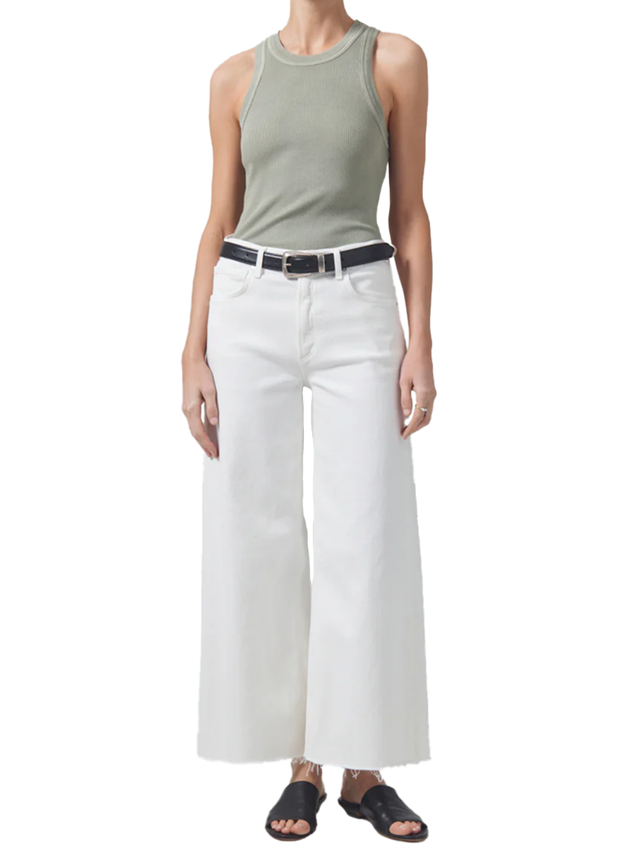 Lyra Crop Wide Leg Crop Jean in White