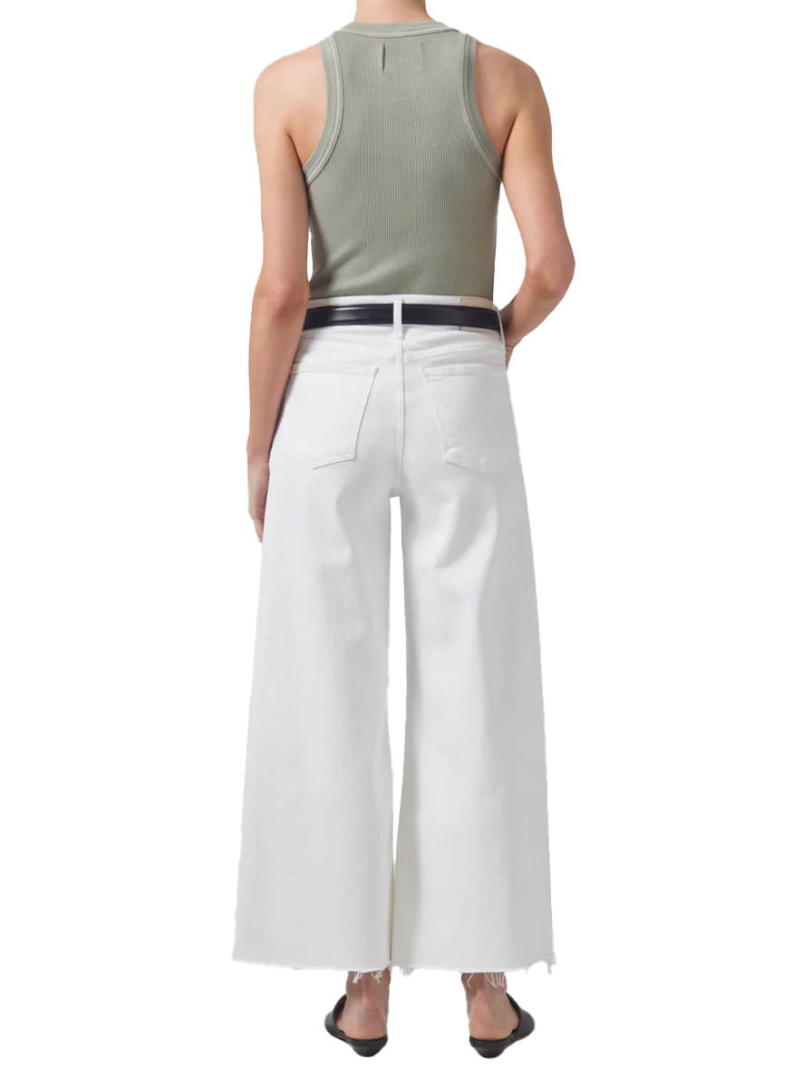 Lyra Crop Wide Leg Crop Jean in White - Citizens of Humanity