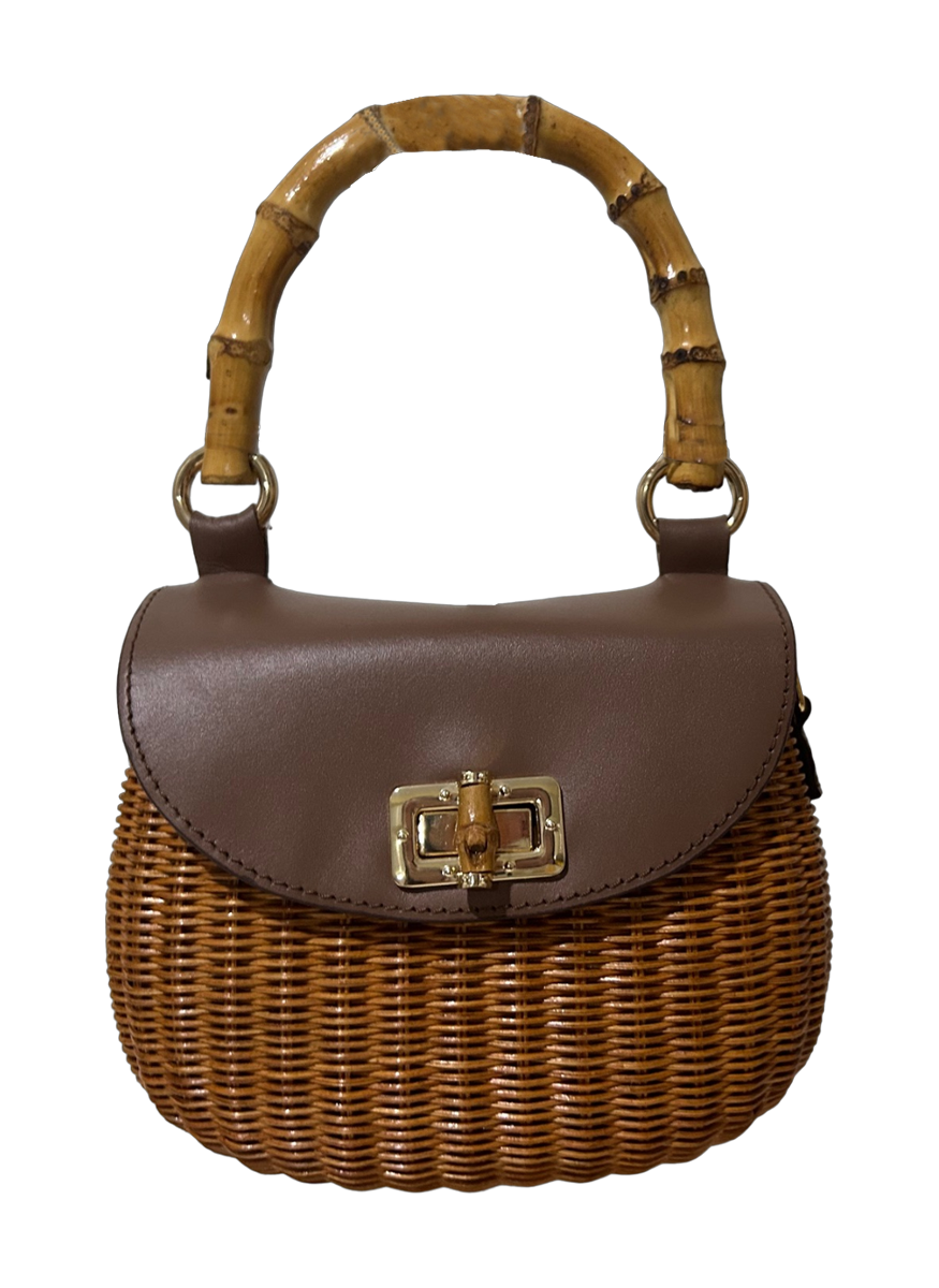 Consuelo Wicker Bag with Bamboo Handle