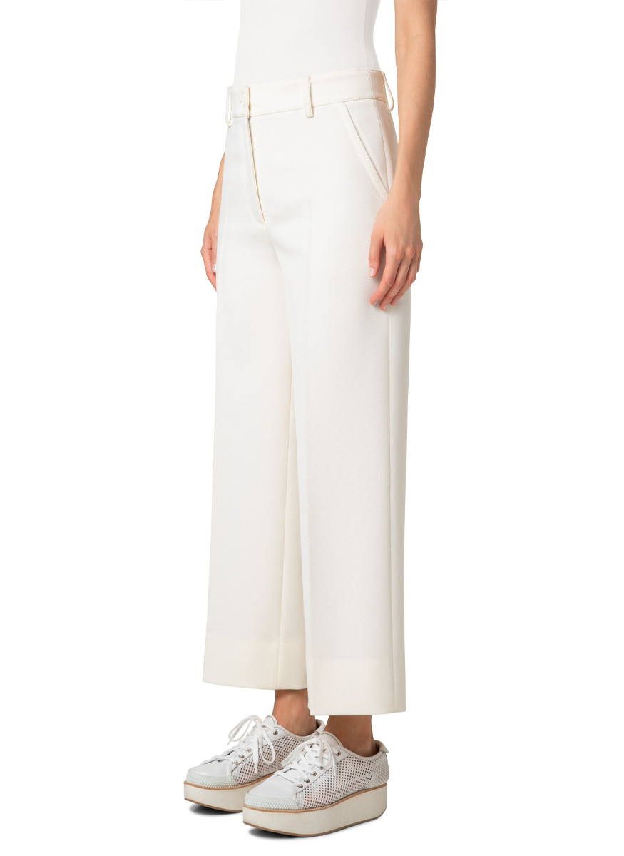 Chiara Wool Tricotine Wide Pant - Akris Punto