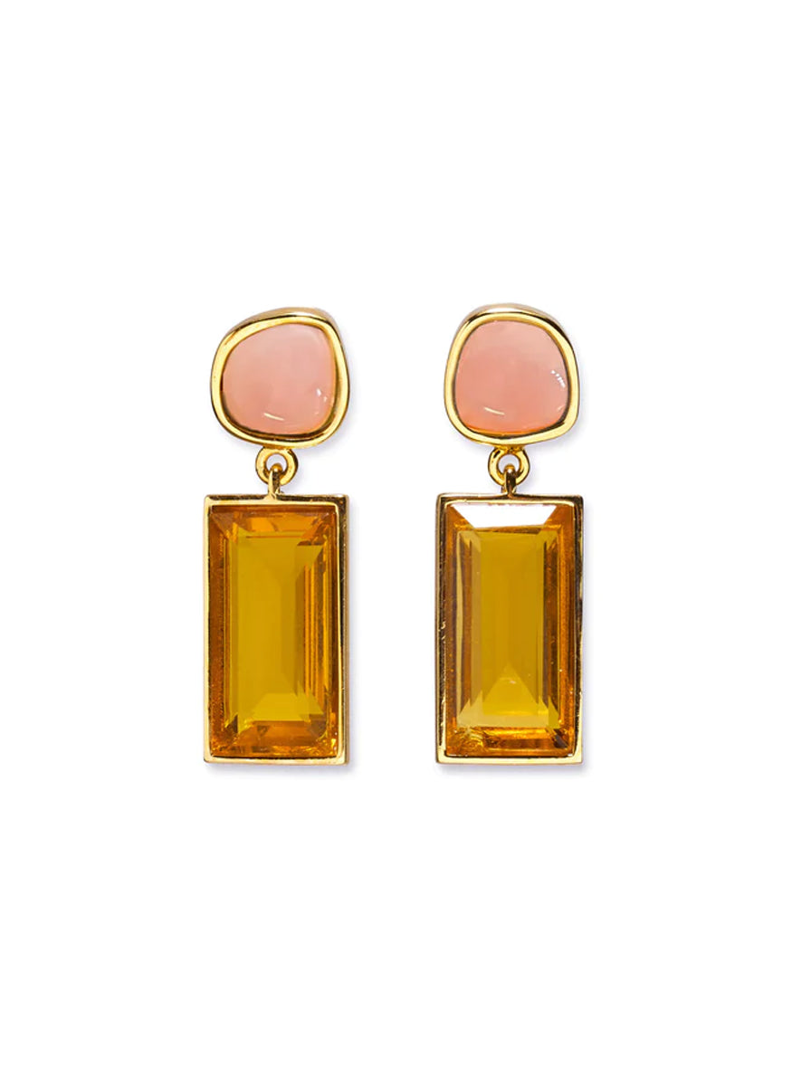 Crystal Column Earrings In Sunset - Lizzie Fortunato
