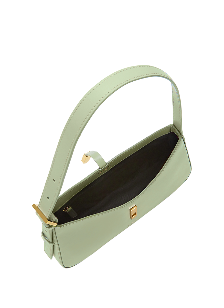 N110 Tokyo Smooth Leather Shoulder Bag in Khaki - DeMellier London