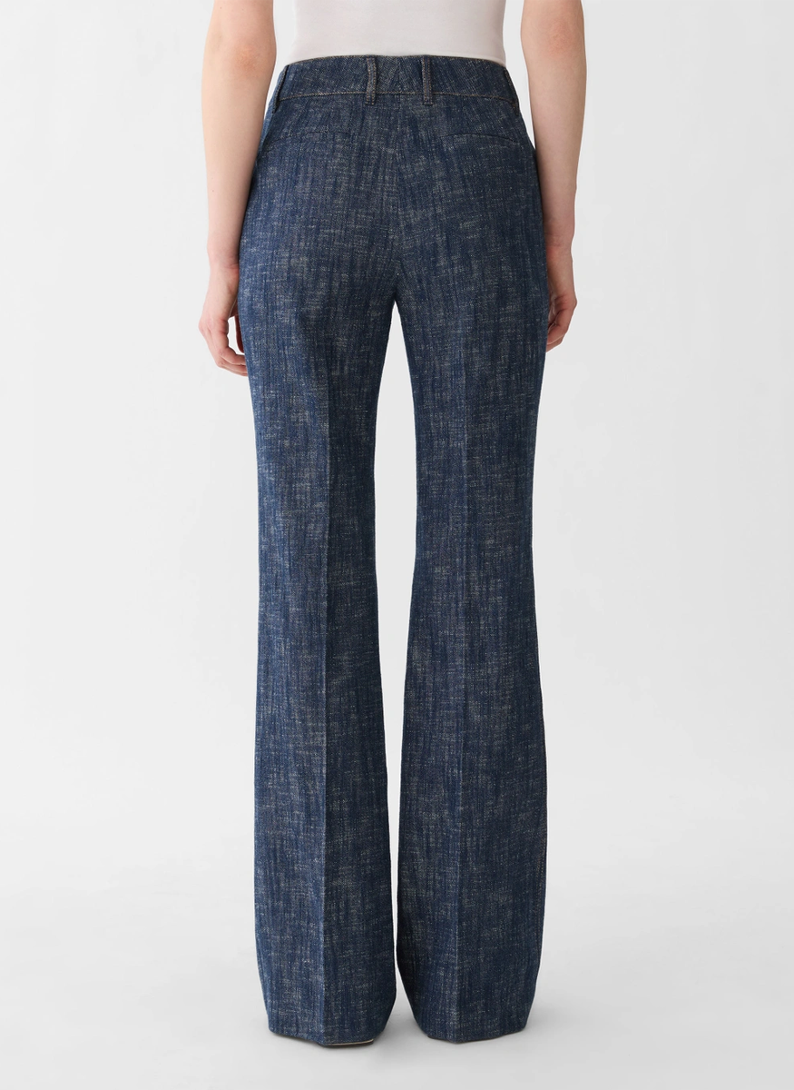 Denim-Effect Twill Reade Flare Pant - Lafayette 148 New York