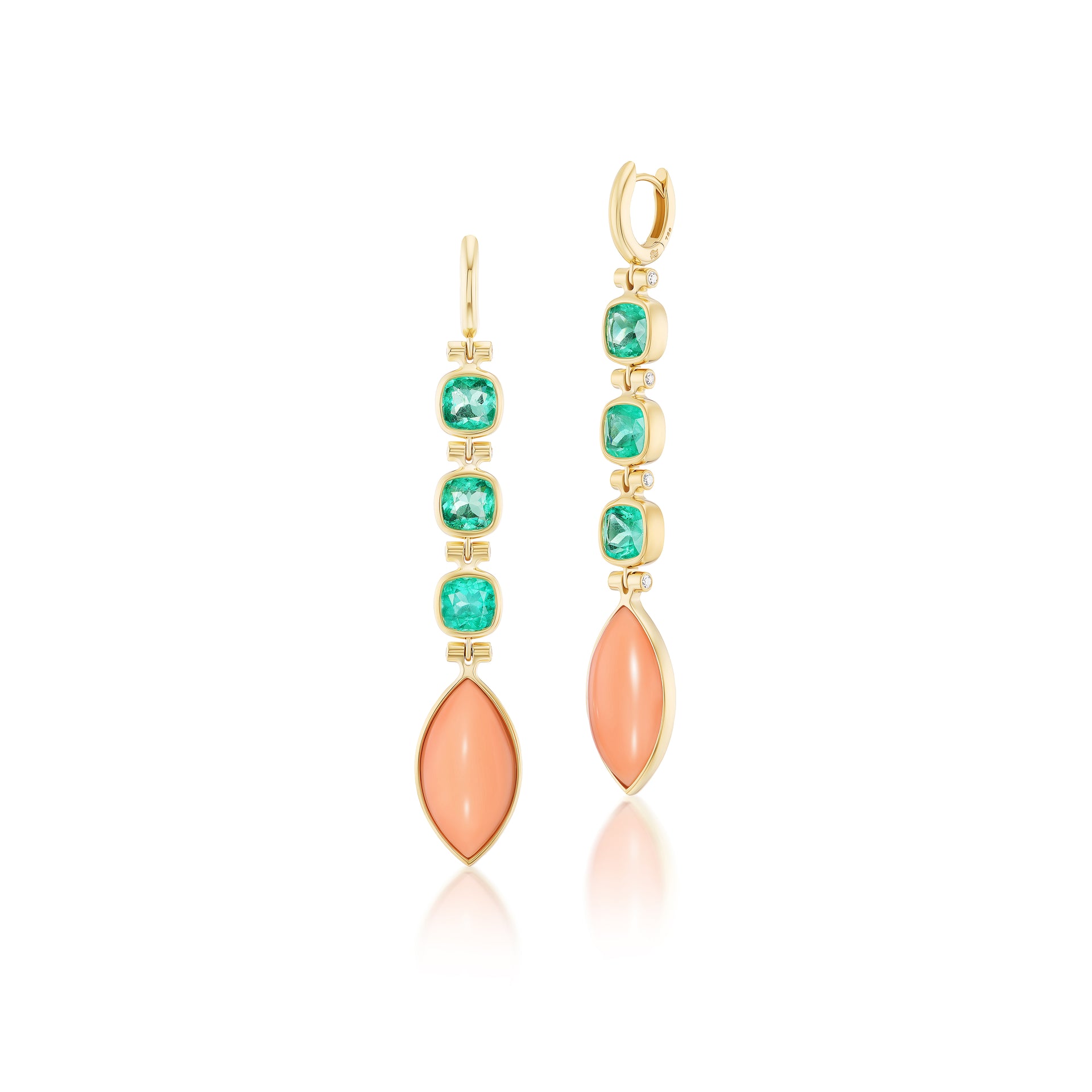 Porto Emerald Coral Earrings