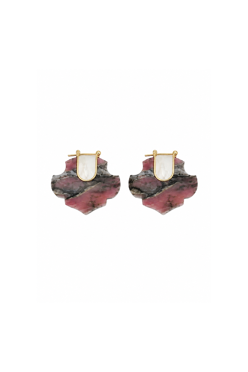 Damask Pink Opal Earrings
