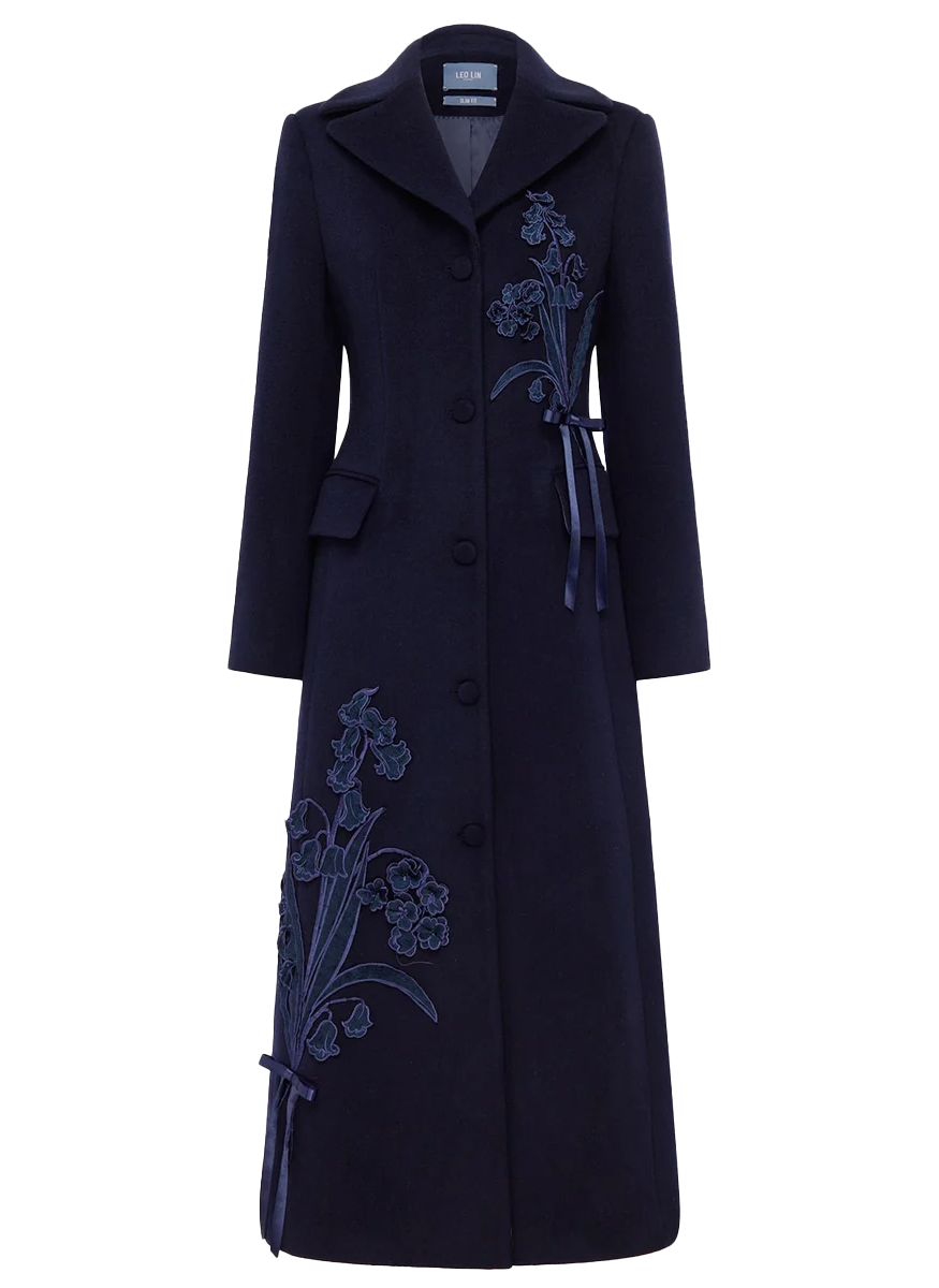 Elara Appliqué Wool Coat - Leo Lin