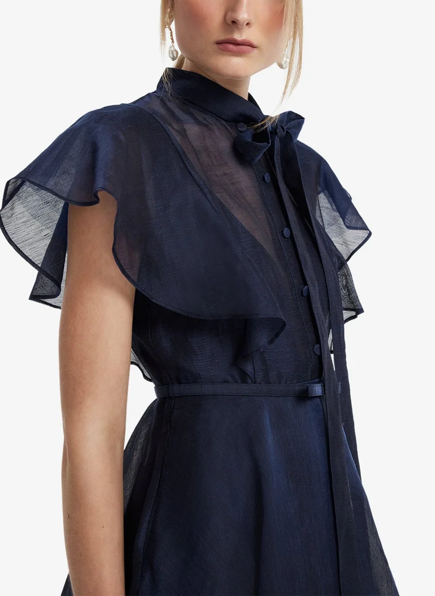 Elsie Flutter Sleeve Midi Dress - Leo Lin