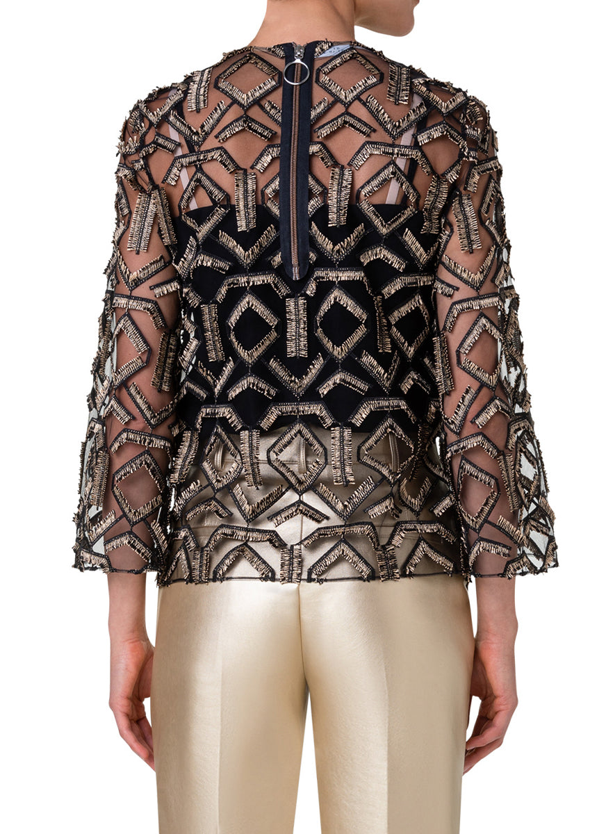 Loose Fitted Embroidered Blouse - Akris Punto
