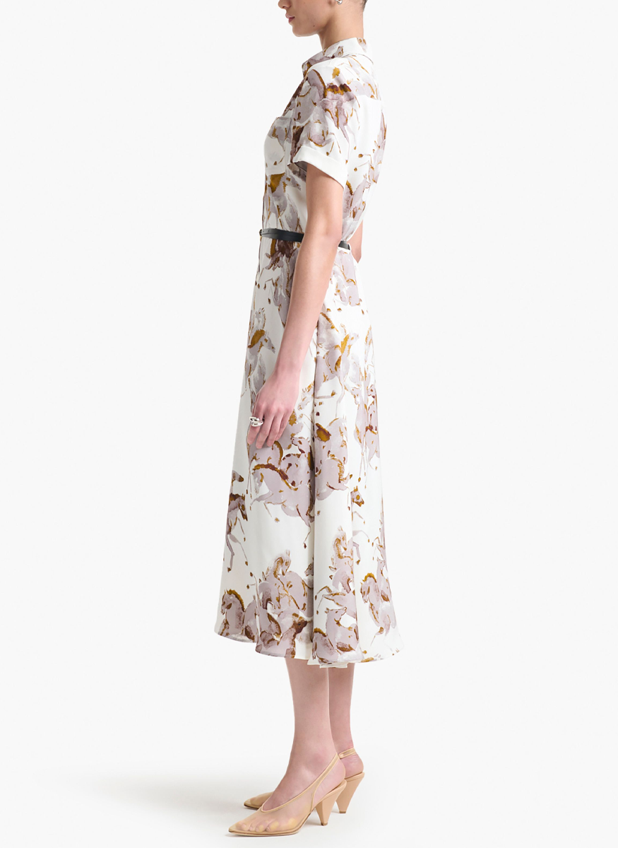 Kiera Dress Horse Print in Silk - Altuzarra