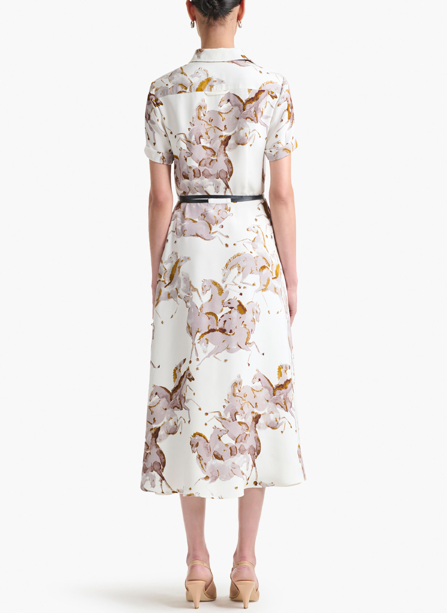 Kiera Dress Horse Print in Silk - Altuzarra