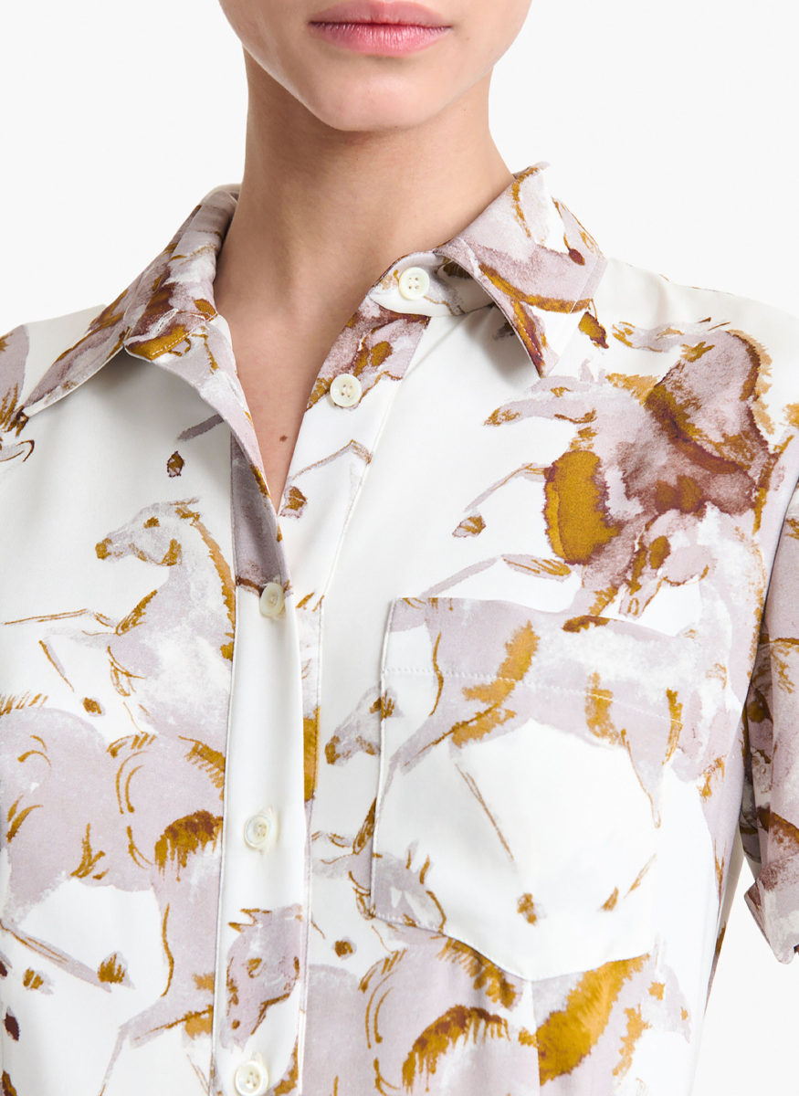 Kiera Dress Horse Print in Silk - Altuzarra