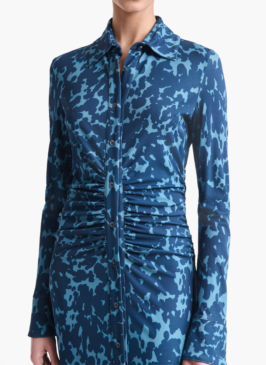 Claudia Dress in Ash Blue Tortoise - Altuzarra