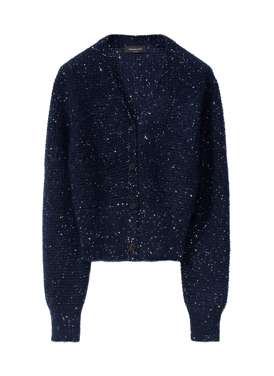 Diamond Stitch Cropped Cardigan - Fabiana Filippi