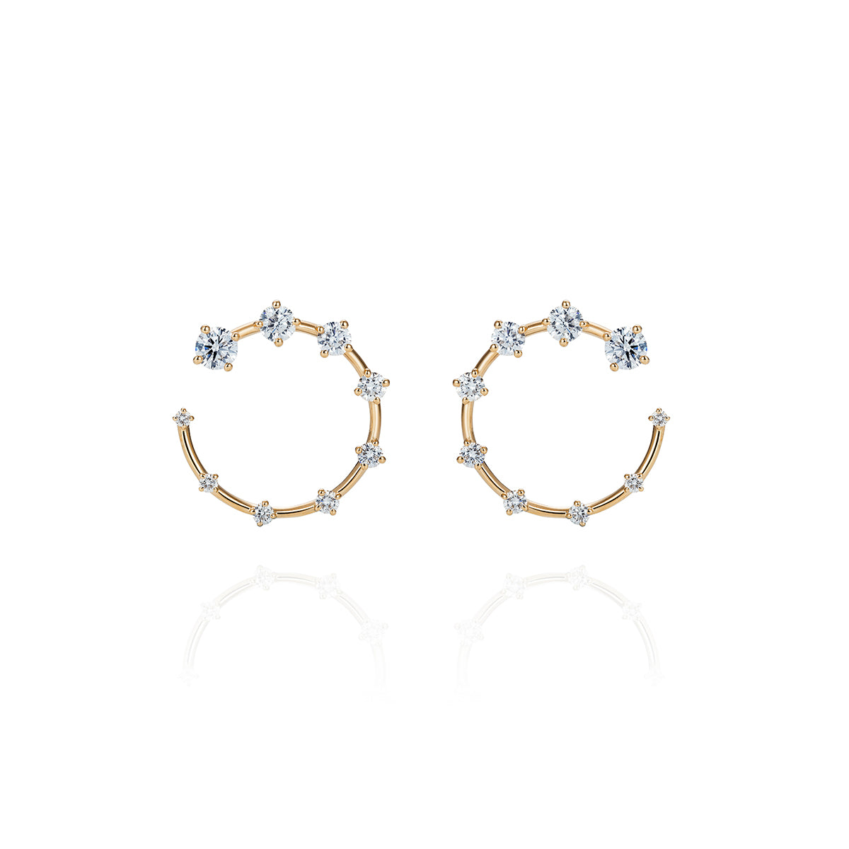 Circle Earrings, Small, Yellow Gold