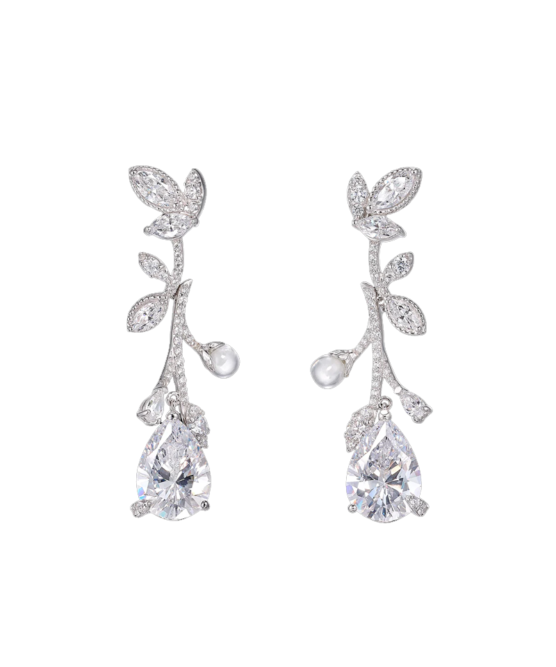 Diamond Citrus Vine Earrings - Anabela Chan