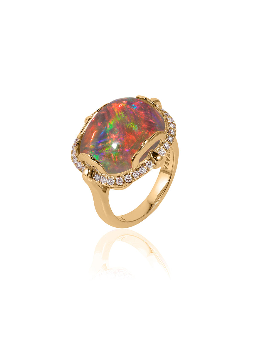 'G-One' East West Opal Ring