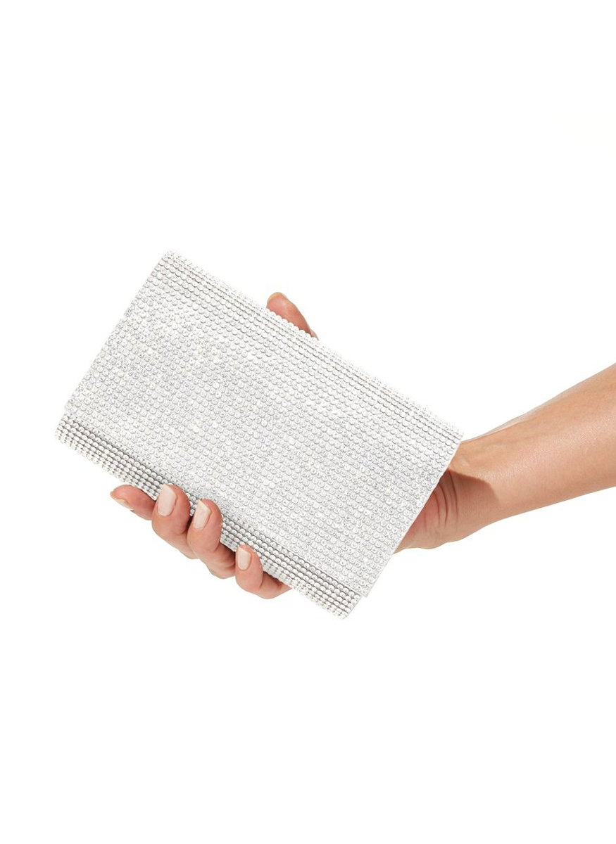 Fizzy Crystal Clutch in Silver - Judith Leiber Couture