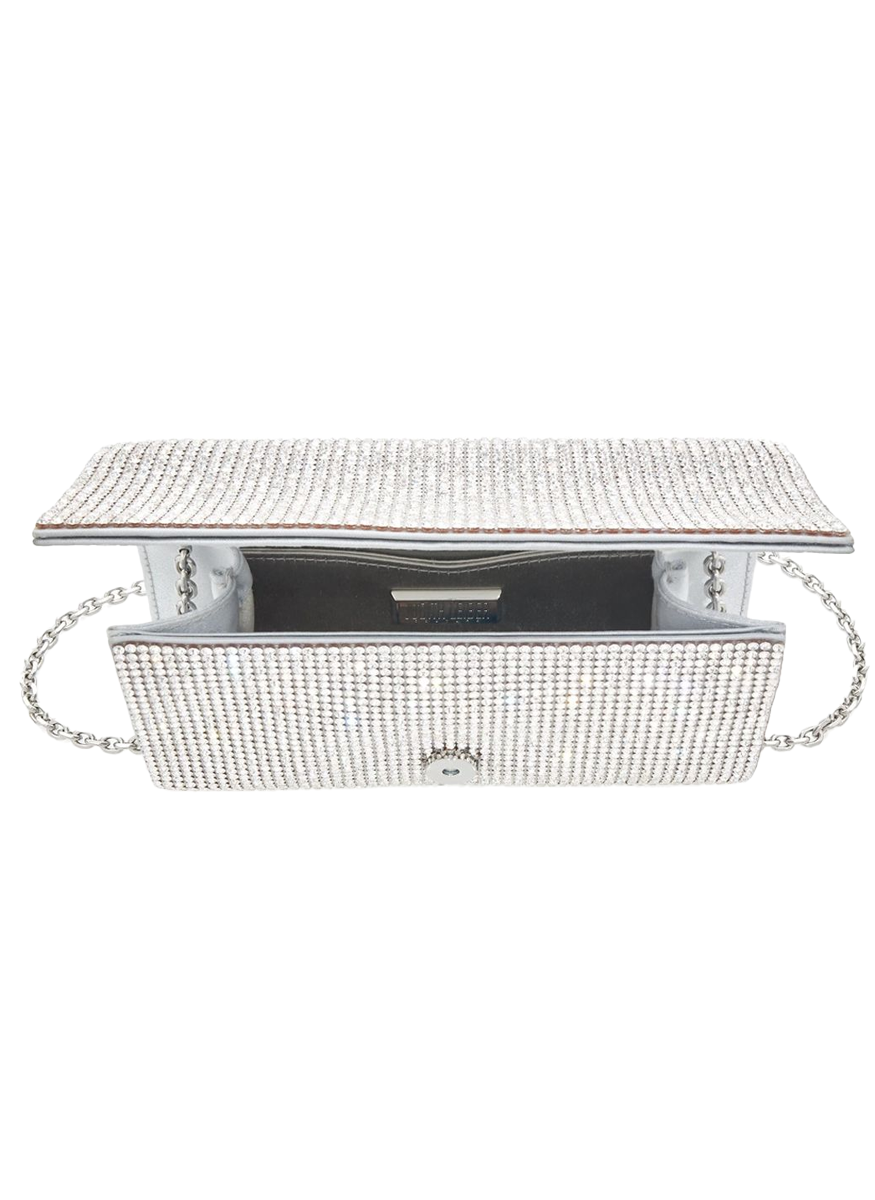 Fizzy Crystal Clutch in Silver