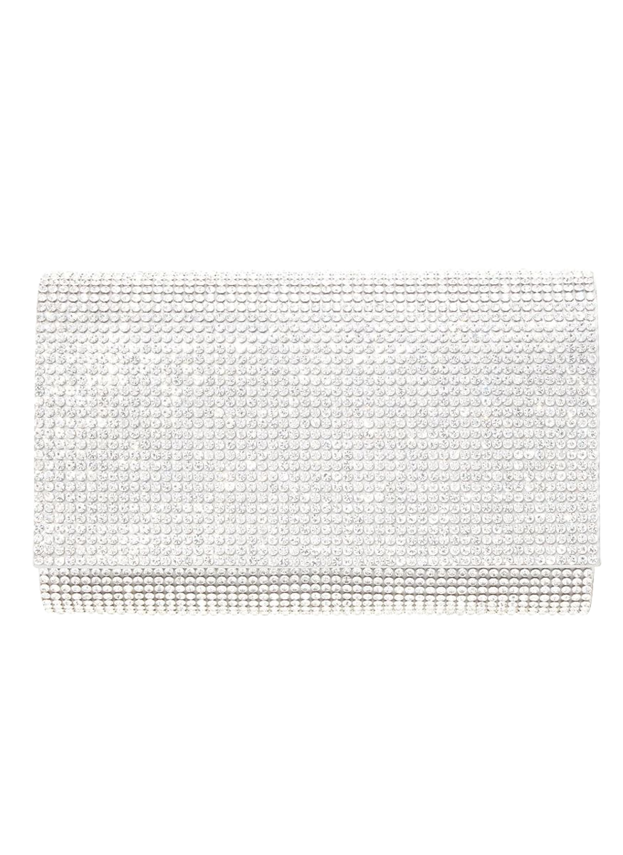 Fizzy Crystal Clutch in Silver