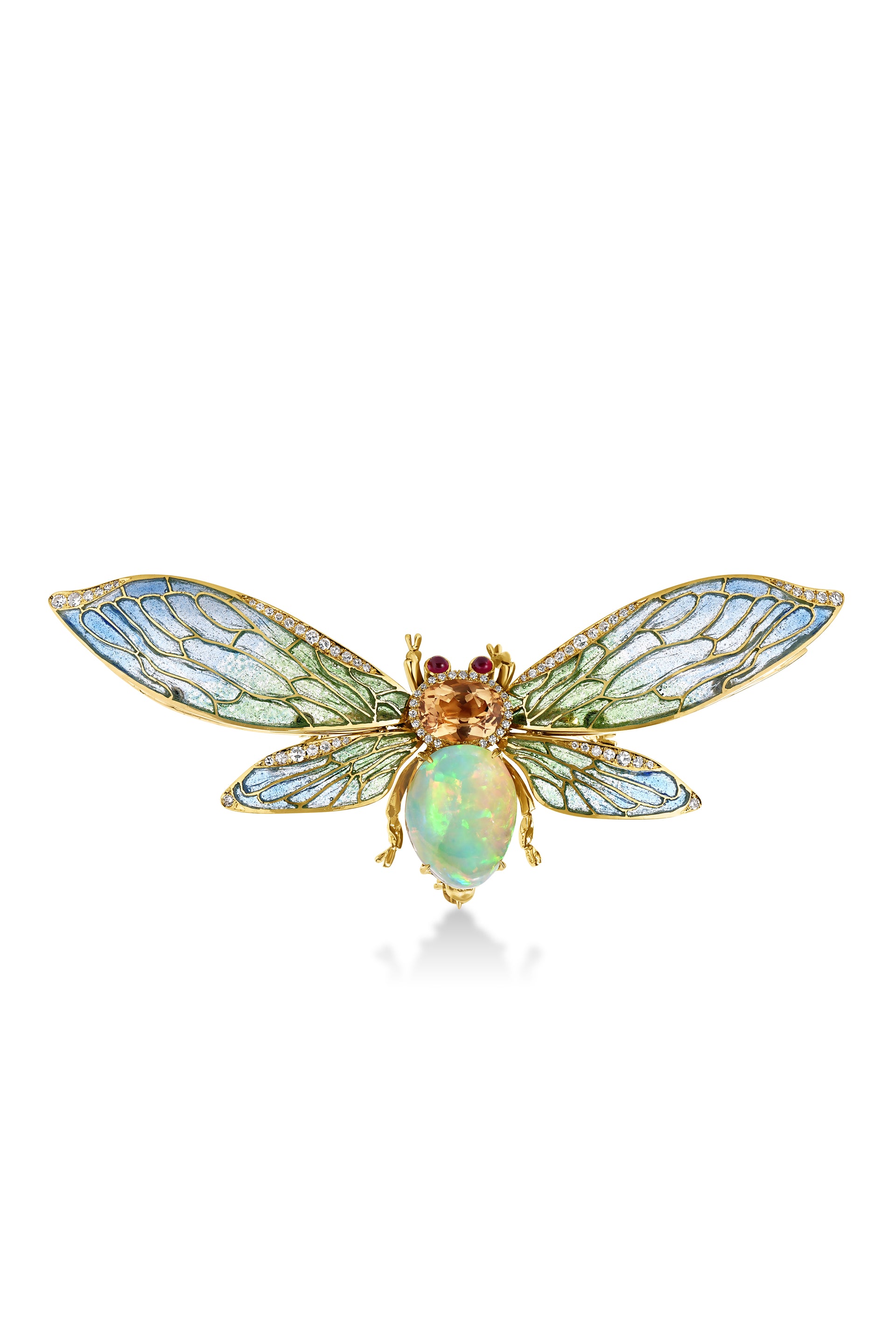 Opal Cicada Brooch