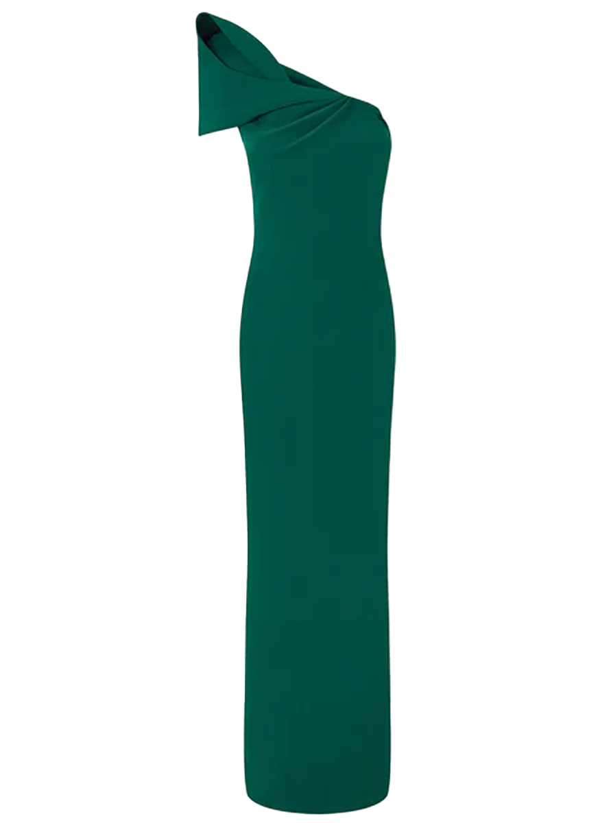 Blanchette One Shoulder Crepe Gown