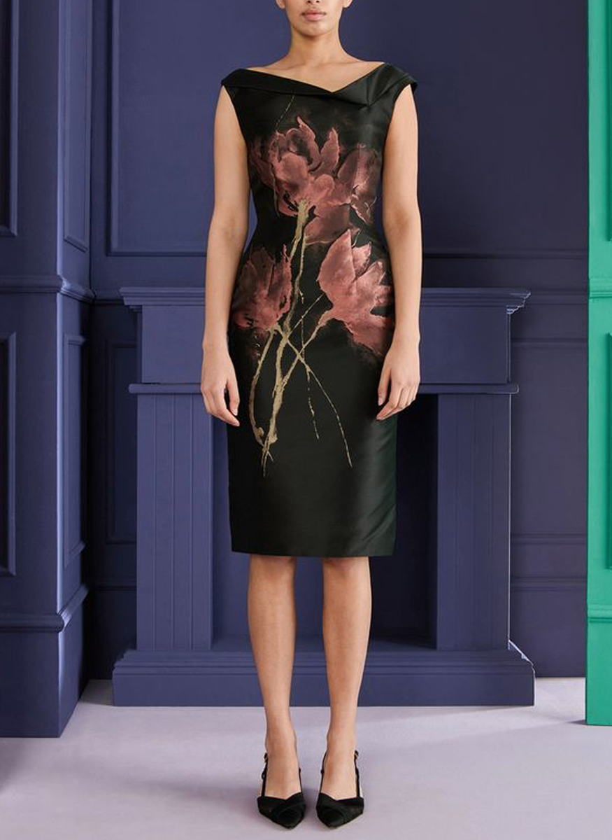Floral Jacquard Dress and Coat US10 / Black